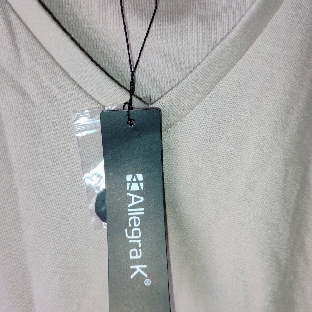 Allegra K Beige Ruched Button Blouse - Picture 4 of 5